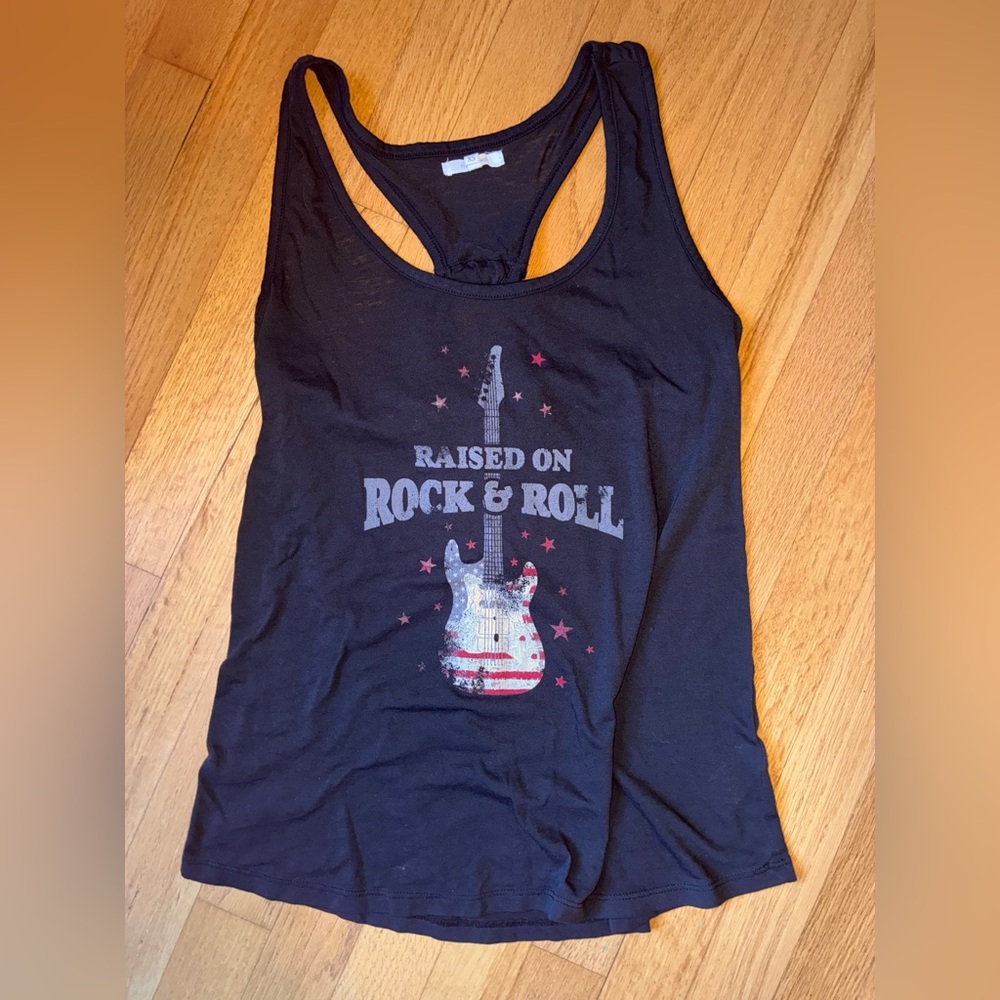 Rock and Roll Black Sheer Tank Top